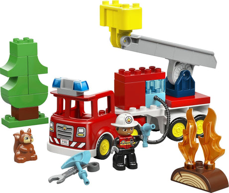 Lego 10473 Duplo Fire Truck with Hose and Firefighter