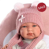 Llorens Doll Newborn Tina with Penguin Cushion 43cm