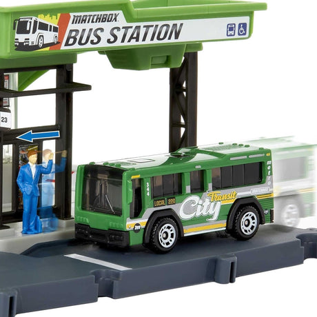 FREE Matchbox Action Drivers Playset - Bus Station with MBX City Bus 1:64