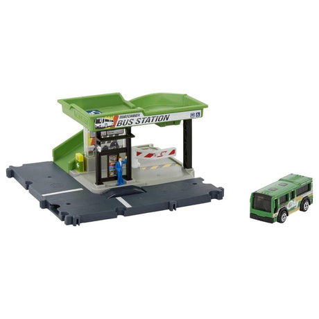 FREE Matchbox Action Drivers Playset - Bus Station with MBX City Bus 1:64