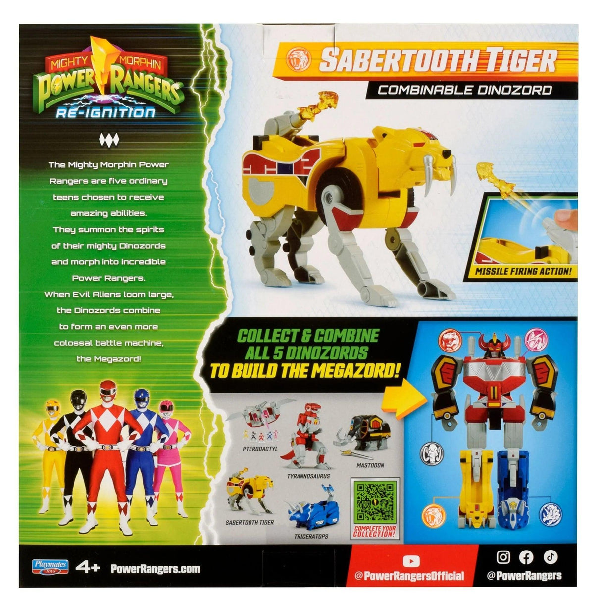 Mighty Morphin Power Rangers Re-Ignition Combinable Dinozord - Sabertooth Tiger