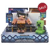 Minecraft Legends Creeper vs. Piglin Bruiser 3-inch Figures