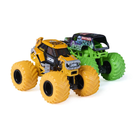 Monster Jam 2-Pack Diecast Monster Trucks: JCB Digatron vs Grave Digger