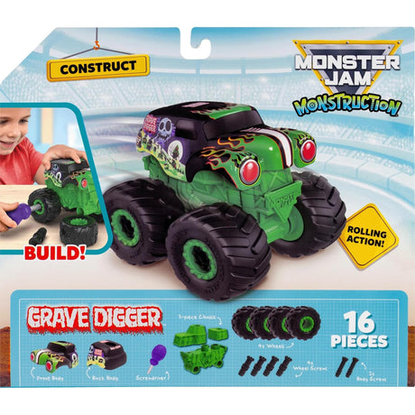Monster Jam Monstruction 5" Buildable Monster Truck - Grave Digger