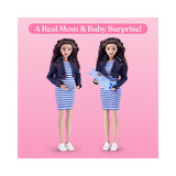 My Mini Baby: Mom & Baby Surprise - Brunette Doll with Blue Accessories