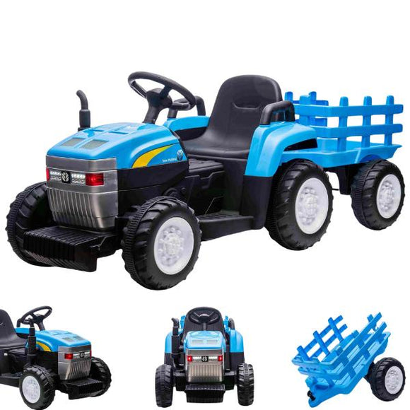 New Holland 12V Electric Ride On Tractor and Trailer