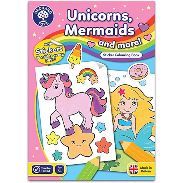 Orchard Toys Unicorns, Mermaids and More! Sticker Colouring Book