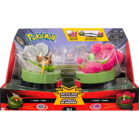Pokemon Battle Disc Showdown with Eevee and Ralts