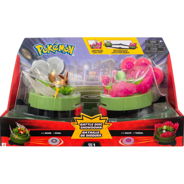 Pokemon Battle Disc Showdown with Eevee and Ralts