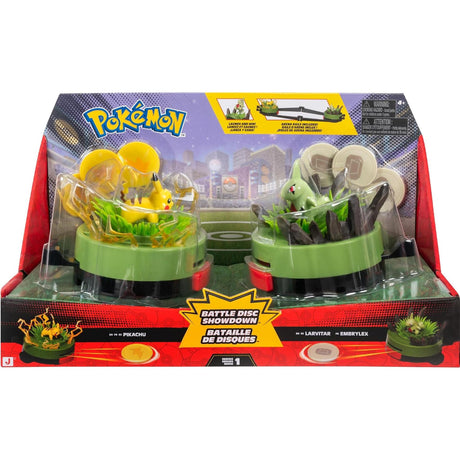Pokemon Battle Disc Showdown with Pikachu and Larvitar