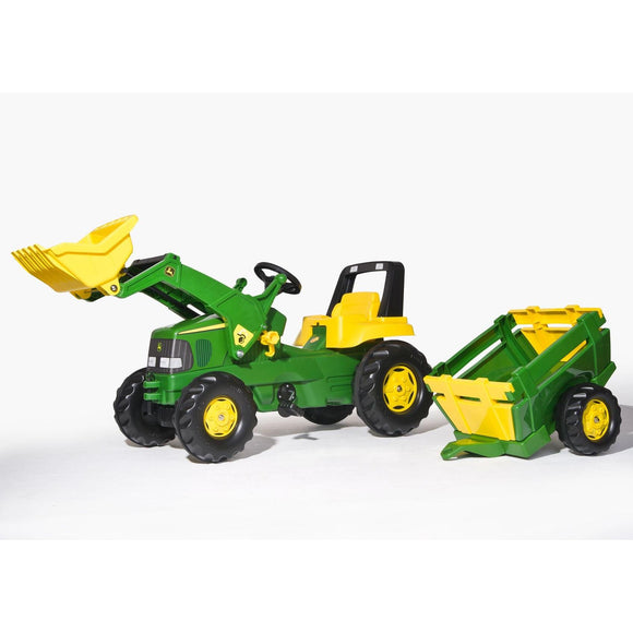 Rolly Junior John Deere Tractor with Loader and Trailer