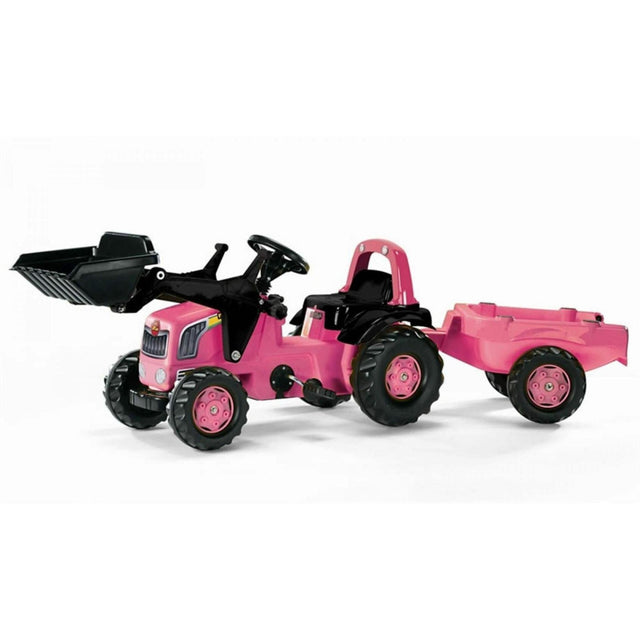 Rolly Kid Pink Tractor with Loader & Trailer