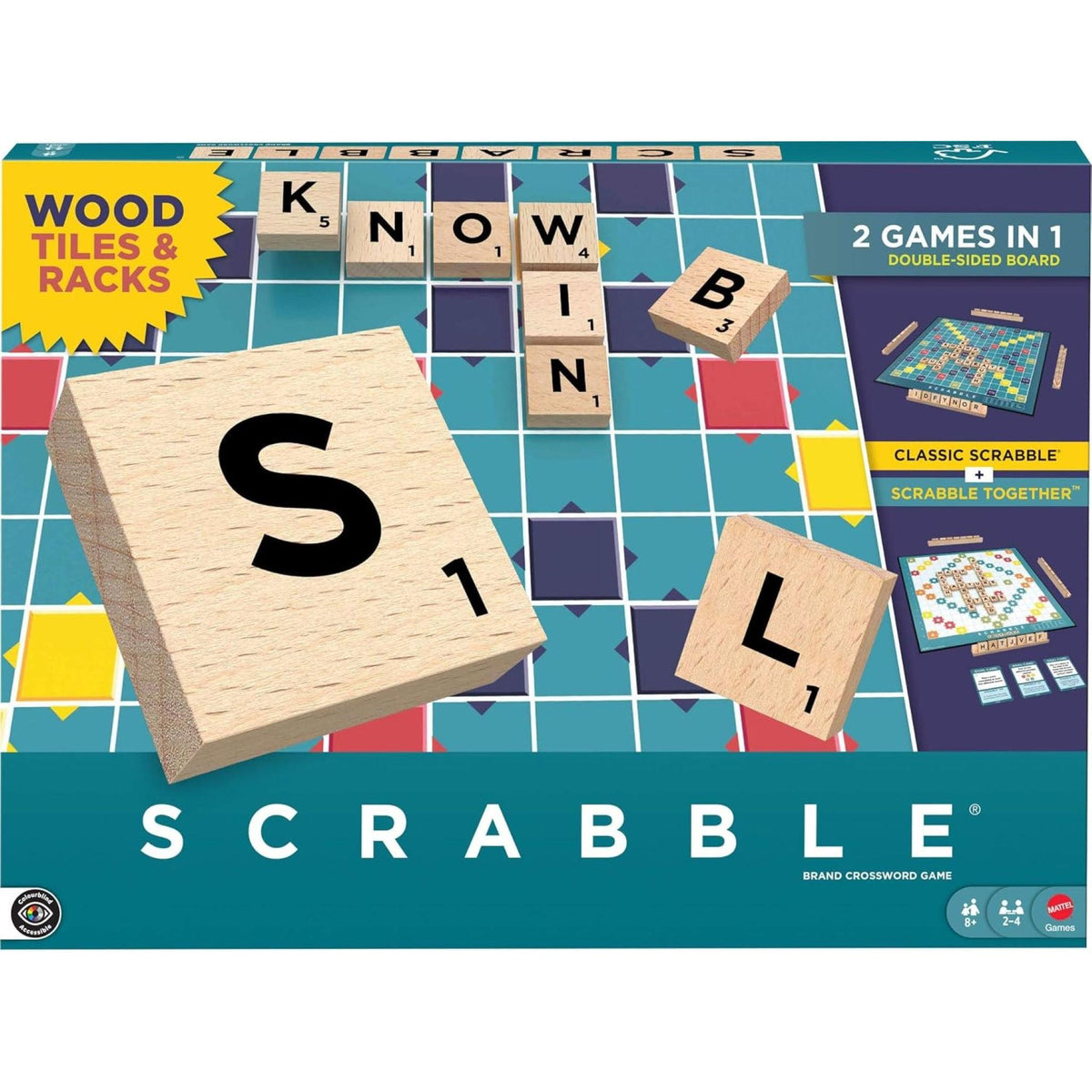 Scrabble Wooden 2-in-1 Board Game