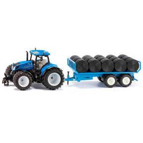 Siku 8615 New Holland T7.315 Hd and Trailer with Round Bales 1:32
