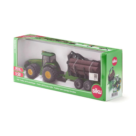 Siku John Deere Tractor with forestry trailer 1:50 Scale