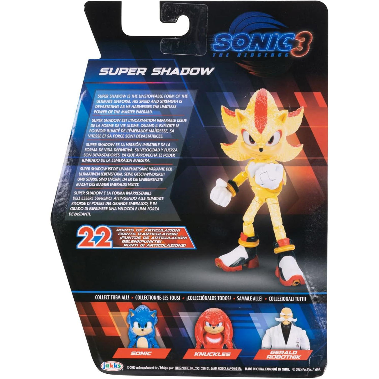 Sonic the Hedgehog 3 Movie Figure - Super Shadow 5"