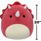 Squishmallows Tristan the Red Triceratops 20"