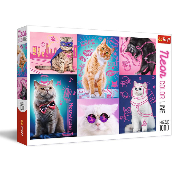 Super Cats Neon 1000-piece Puzzle