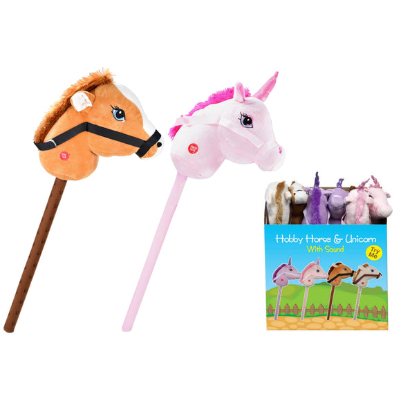 Hobby Horse & Unicorn With Sound Assorted