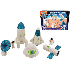 Space Voyagers 7pc Space Ship Playset In Colour Box