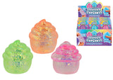 Squishy Glitter Cupcake Toy, Assorted Colours