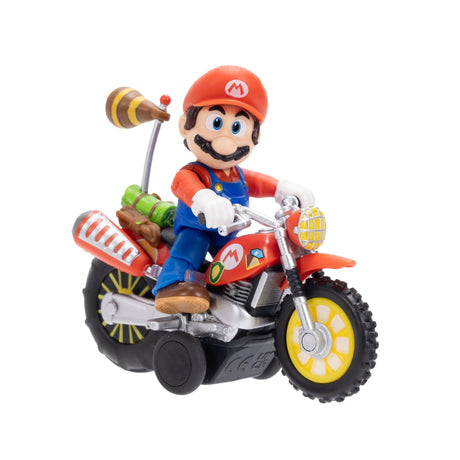 The Super Mario Galaxy Movie: Mario Figure with Pull Back Motorcycle
