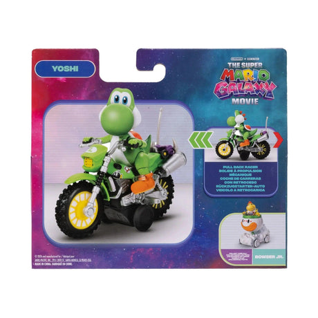The Super Mario Galaxy Movie: Yoshi Figure with Pull Back Motorcycle