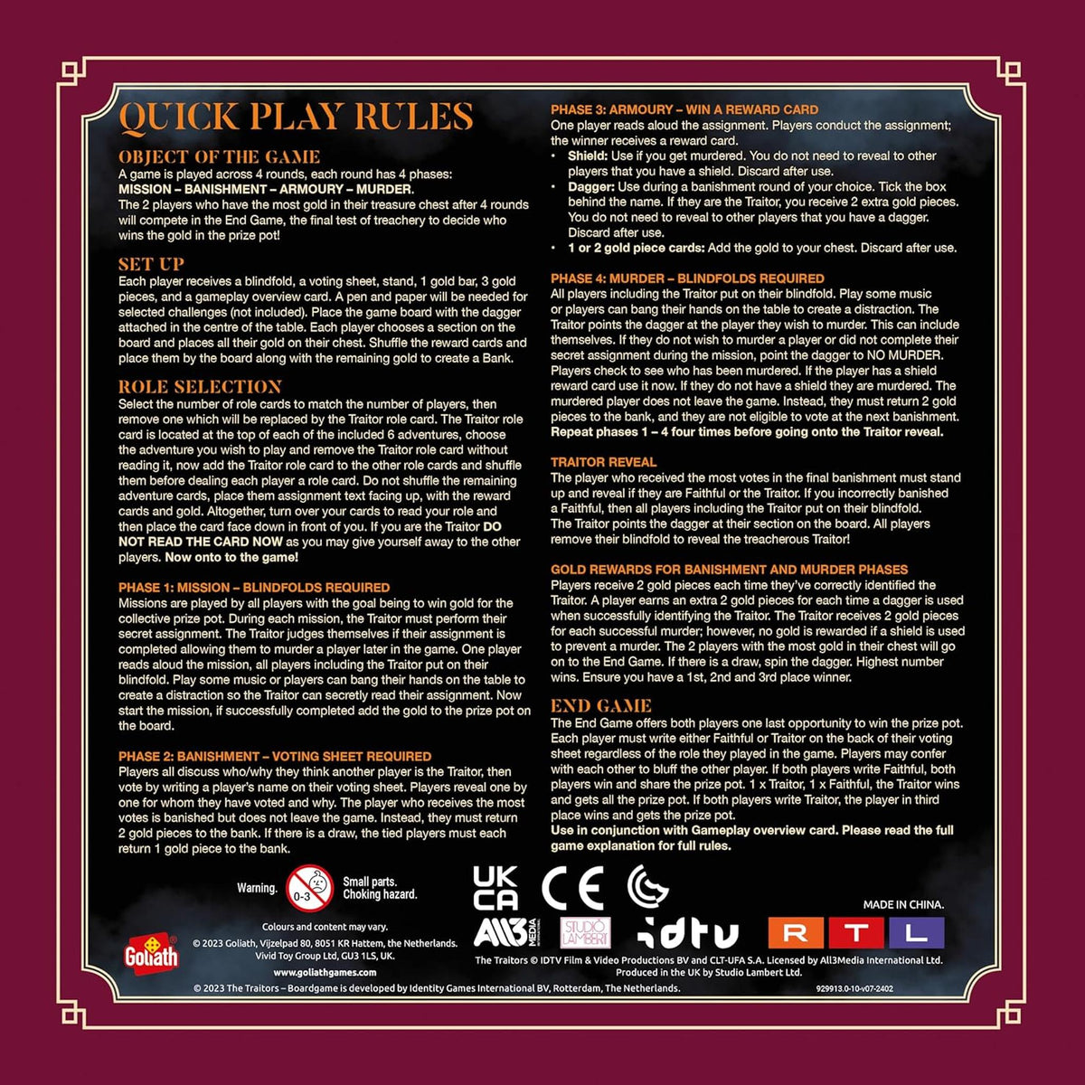 The Traitors Board Game