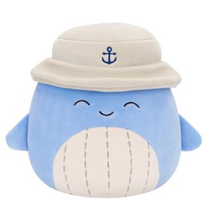 Squishmallows Samir the Blue Whale with Bucket Hat 7.5"