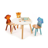 Wooden Jungle Animal Table with 4 Chairs Set