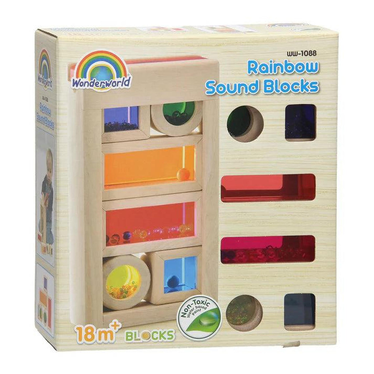 Wooden Rainbow Sound Blocks