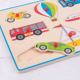 Bigjigs Wooden Lift Out Puzzle - Transport