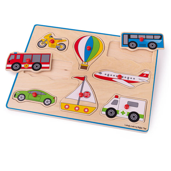 Bigjigs Wooden Lift Out Puzzle - Transport