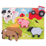 Bigjigs Wooden Chunky Lift Out Puzzle - Farm