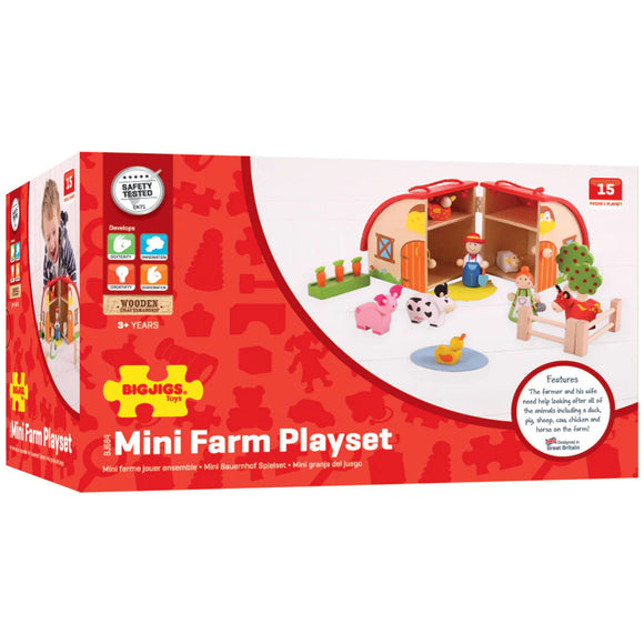 Bigjigs Wooden Mini Farm Playset