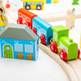 Bigjigs Town and Country Wooden Train Set