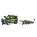 Bruder 2589 Land Rover Defender with Trailer and Scrambler Ducati - McGreevy's Toys Direct