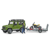 Bruder 2589 Land Rover Defender with Trailer and Scrambler Ducati - McGreevy's Toys Direct