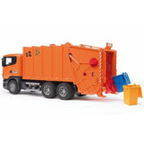 BRUDER 3560 Scania R-Series Garbage Truck (Orange) - McGreevy's Toys Direct