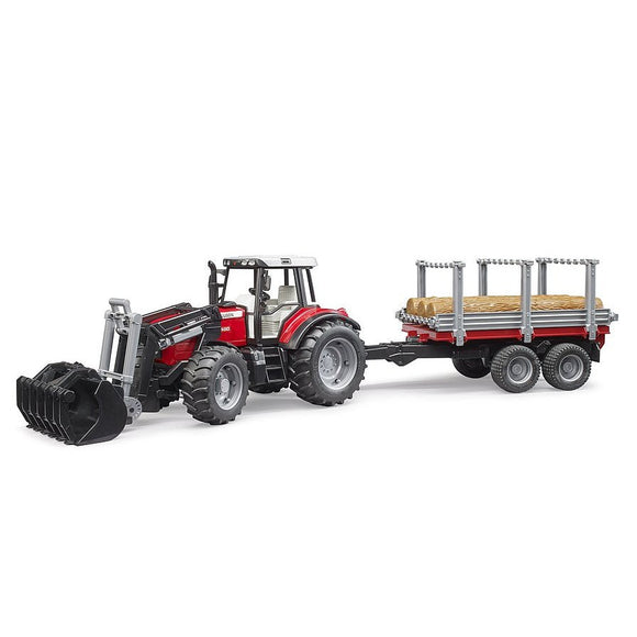 Bruder Massey Ferguson with Front loader and timber trailer