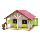 Kids Globe Pink Wooden Horse Stable 1:24 Scale