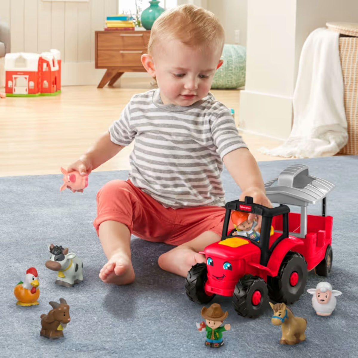 Fisher-Price Little People Caring For Animals Tractor Gift Set