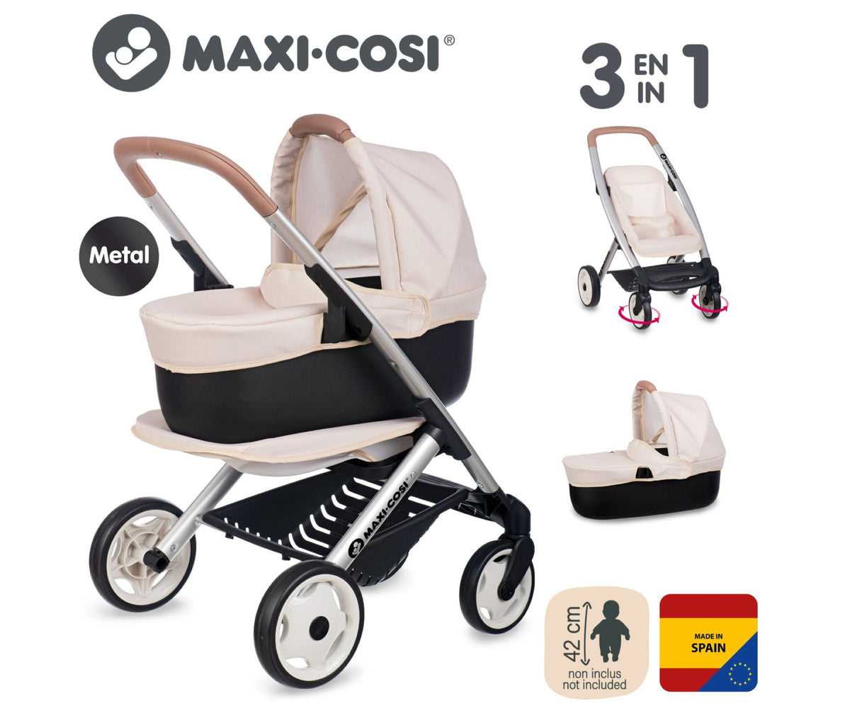 Smoby Maxi-Cosi Combi Pushchair + Pram Beige