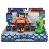 Minecraft Legends Creeper vs. Piglin Bruiser 3-inch Figures