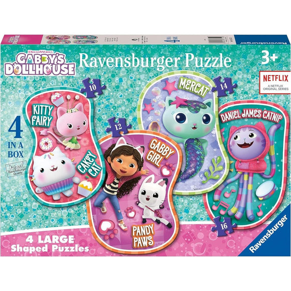 Ravensburger Gabby's Dollhouse 4 Large Shaped Puzzles - McGreevy's Toys Direct