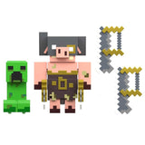 Minecraft Legends Creeper vs. Piglin Bruiser 3-inch Figures