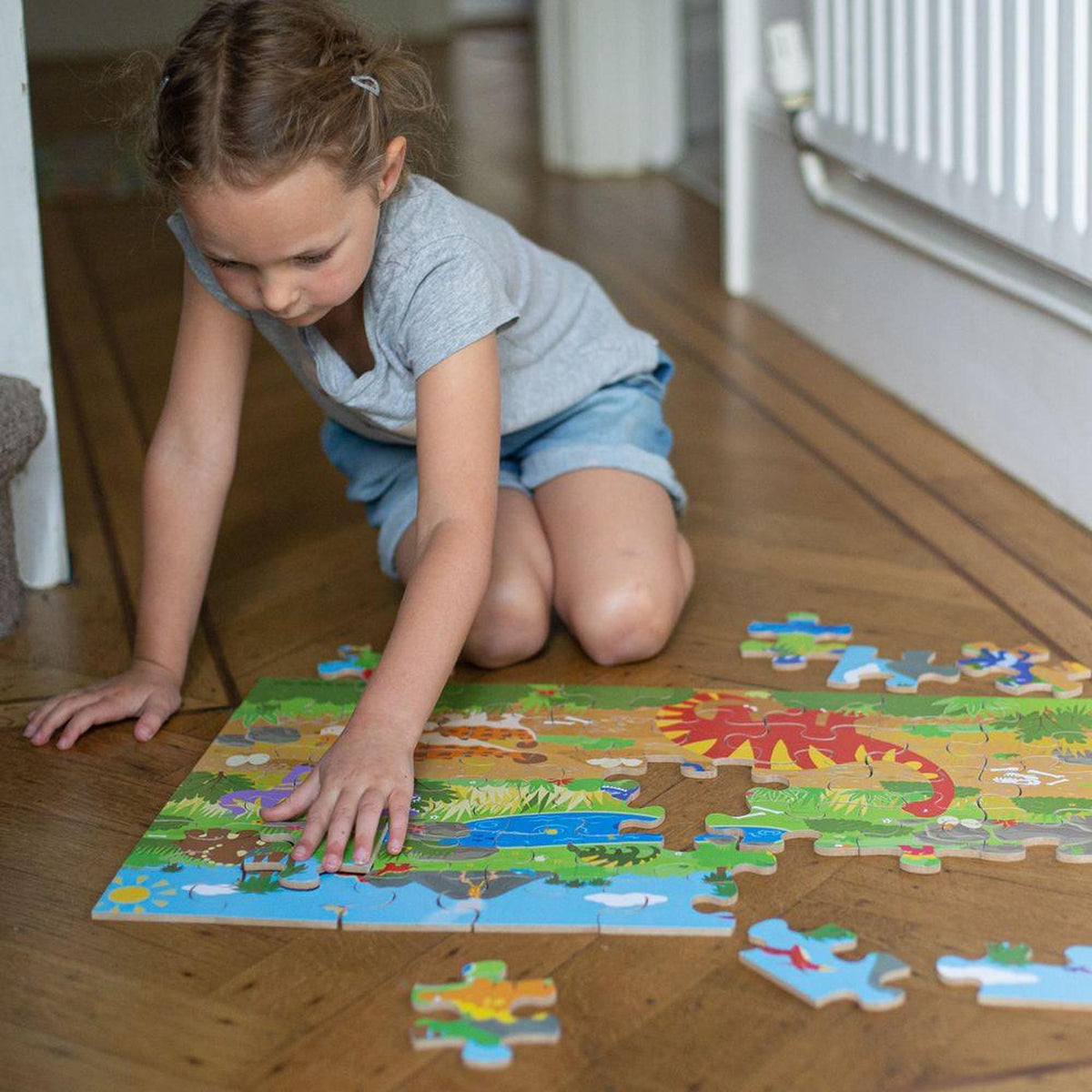 Bigjigs Dawn of the Dinosaur Floor Puzzle 48 Piece