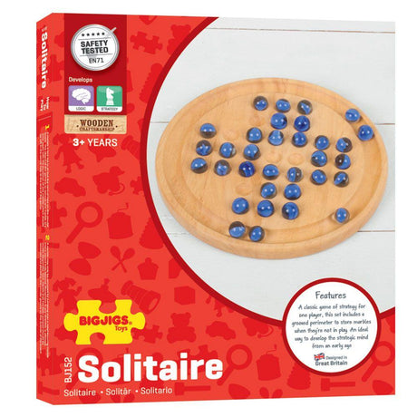 Bigjigs Marble Solitaire Wooden Board Game