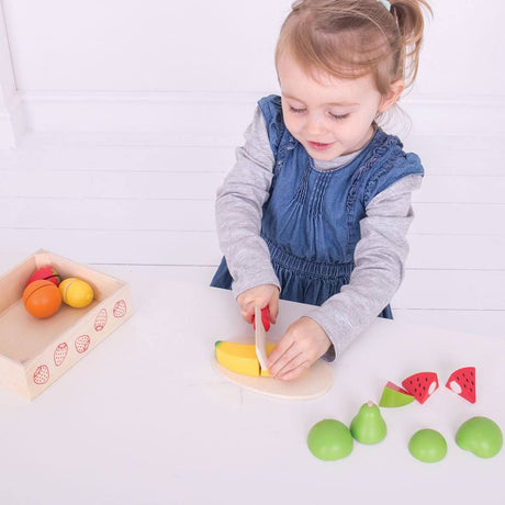 Bigjigs Wooden Cutting Fruit Crate