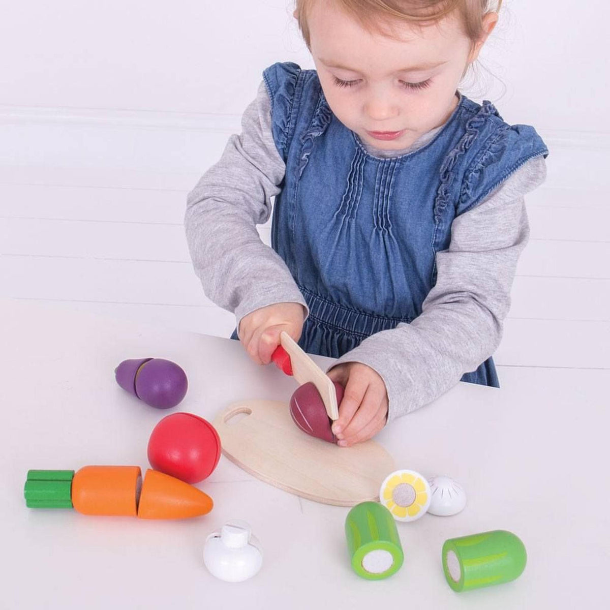 Bigjigs Wooden Cutting Veg Crate